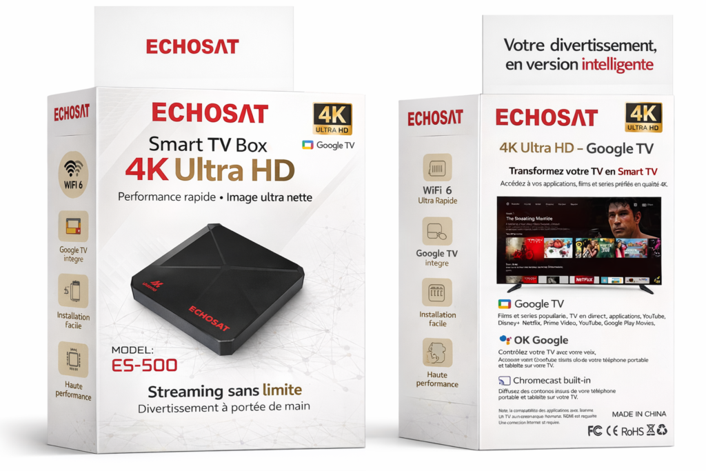 echosat es 500 smart tv box design